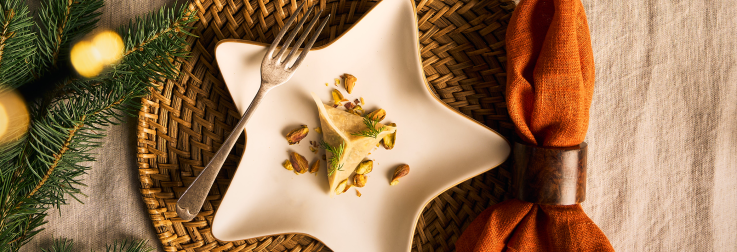 Aperitief: Ravioli van koolrabi gevuld met gepofte koolrabi en pistache